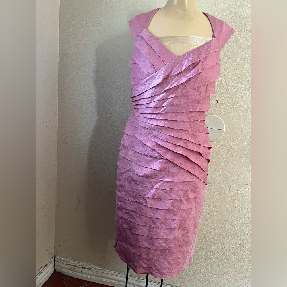 London Times Textured Pink Mini Dress